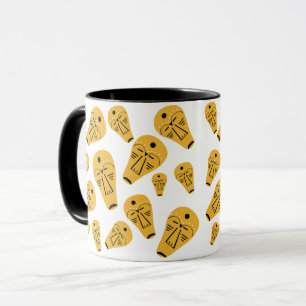 Aboriginal tribal tattoo abstract face art mug