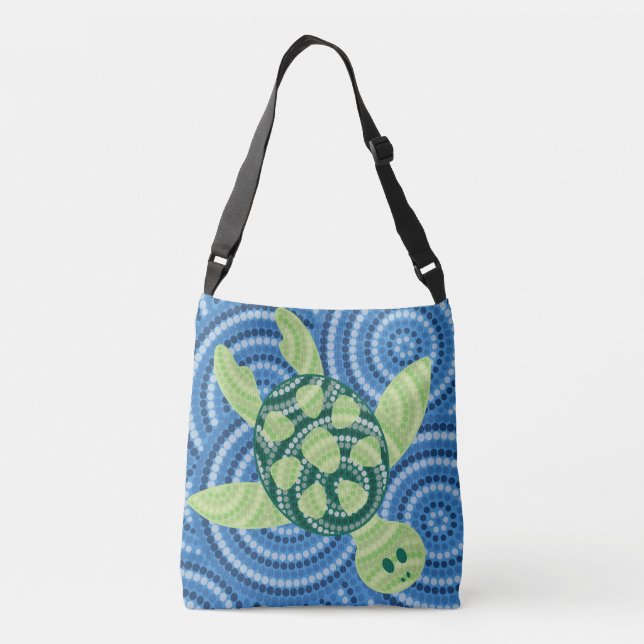 Aboriginal turtle dot painting crossbody bag (Back)
