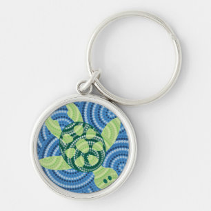 Aboriginal turtle dot painting key ring