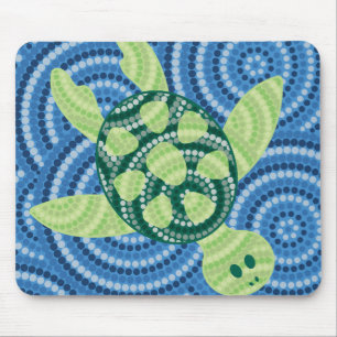 Aboriginal turtle dot painting mouse mat