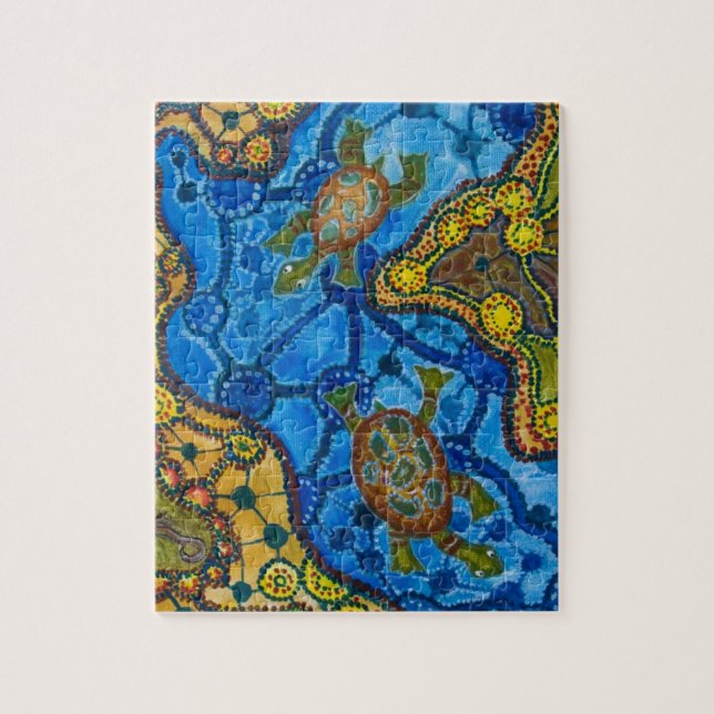 Aboriginal Turtles Painting Jigsaw Puzzle (Vertical)