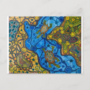 Aboriginal Turtles Painting Postcard