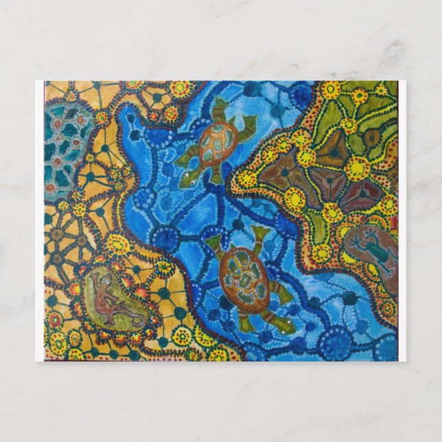Aboriginal Turtles Painting Postcard (Front)
