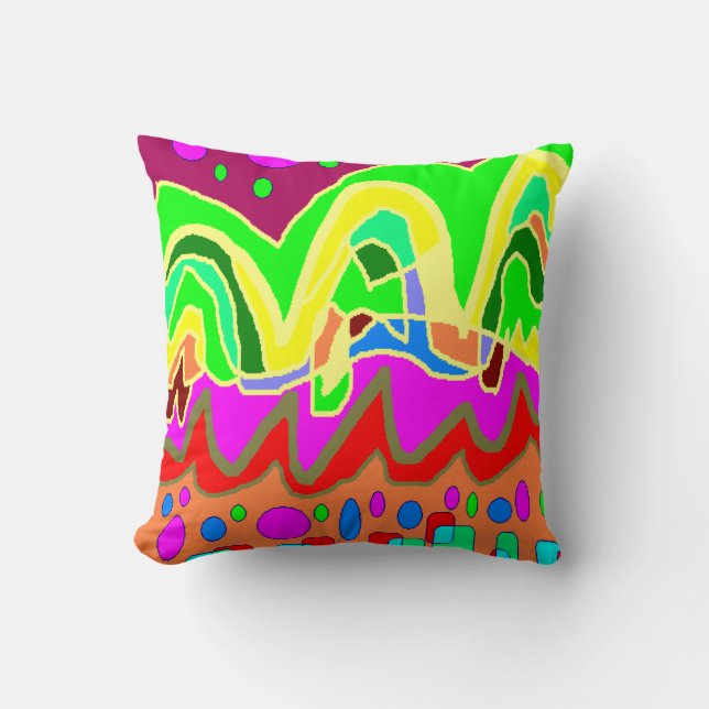 ABORIGINAL TYPE ART ABSTRACT CUSHION (Front)