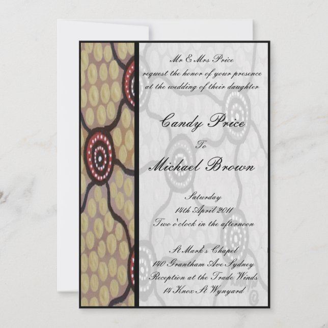 Aboriginal Wedding Invitation Eora (Front)