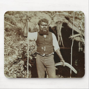 Aborigine with a Boomerang, c.1860s (sepia photo) Mouse Mat