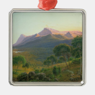 Aborigines by a Fire before Mount William Metal Tree Decoration