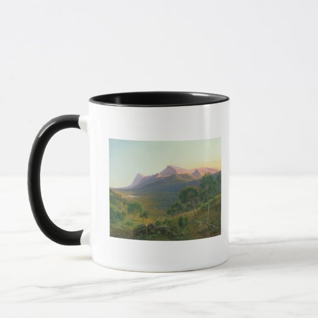 Aborigines by a Fire before Mount William Mug (Left)