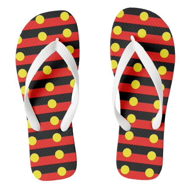 Aborigines Flag --.png Flip Flops (Footbed)