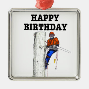 Aborist Tree surgeon Birthday present gift. Metal Tree Decoration