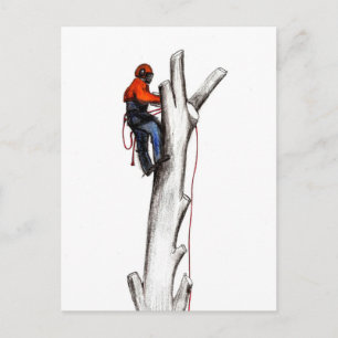 Aborist Tree surgeon christmas present gift Holiday Postcard