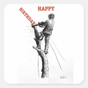 Aborist Tree surgeon christmas present gift Square Sticker