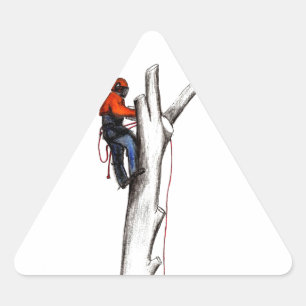 Aborist Tree surgeon christmas present gift Triangle Sticker