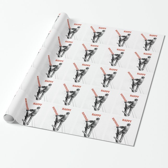 Aborist Tree surgeon christmas present gift Wrapping Paper (Unrolled)