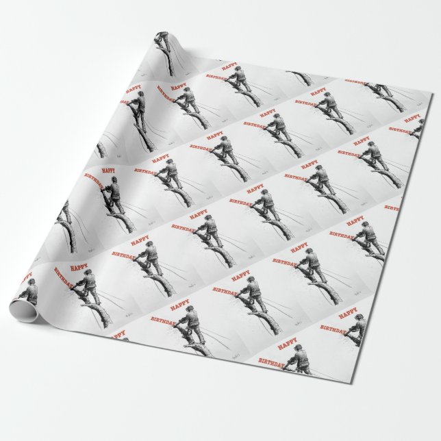 Aborist Tree surgeon christmas present gift Wrapping Paper (Unrolled)