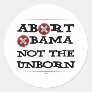 Abort Obama Classic Round Sticker