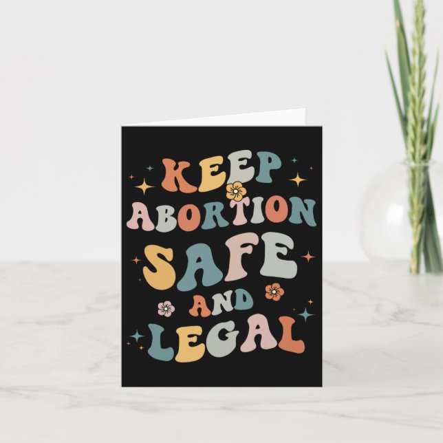 Abortion Safe &amp; Legal Feminist Pro Choice Wome Card (Front)