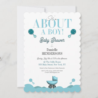 About a Boy Baby Shower Invite Invitation