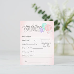 About Baby Predictions Baby Shower Game Enclosure Card