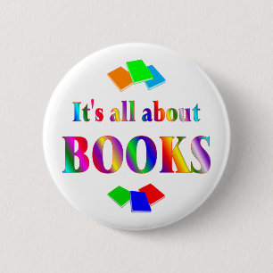 About Books 6 Cm Round Badge