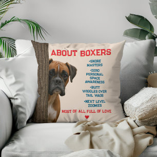 About Boxers Funny & Loving Boxer Dog Quote Design Cushion