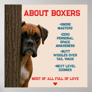 About Boxers Funny & Loving Boxer Dog Quote Design Poster