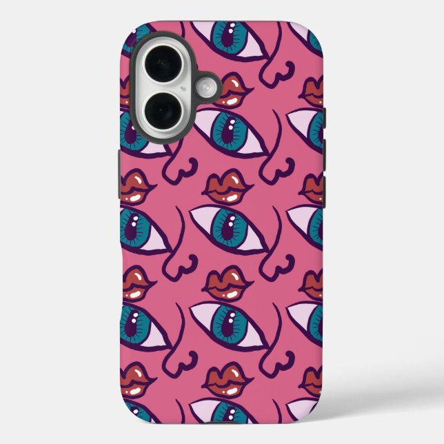 About Face - Eyes Nose Mouth Lips Face Case-Mate iPhone Case (Back)