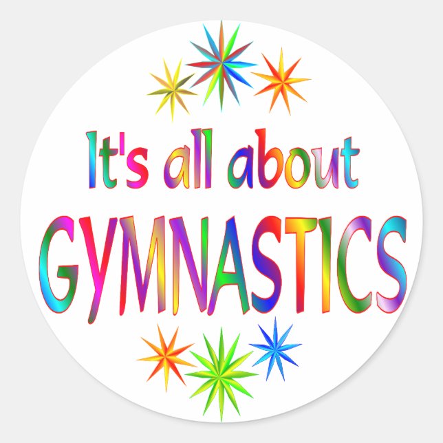 About Gymnastics Classic Round Sticker (Front)