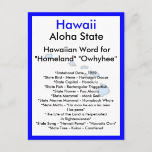 About Hawaii Postcard