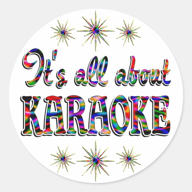About Karaoke Classic Round Sticker (Front)