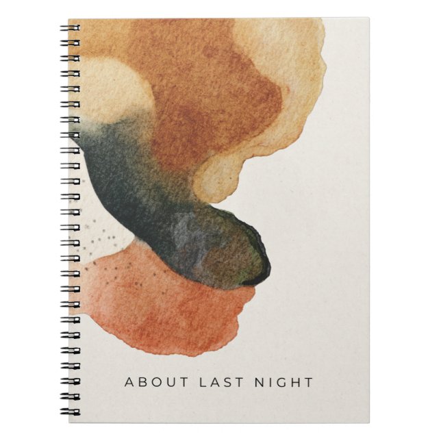 About Last Night | Modern Abstract Watercolor Notebook (Front)