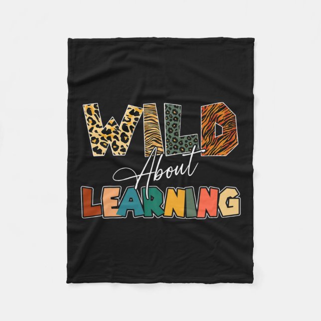 About Learning Leopard Teacher Back To School Teac Fleece Blanket (Front)