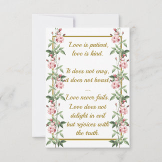 About Love 1 Corinthians 13:4-8 Card