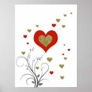 about love and hearts poster