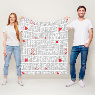 About Love Typography Heart Pattern Fleece Blanket