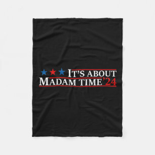 About Madam Time Harris 2024 Kamala Childless Cat Fleece Blanket