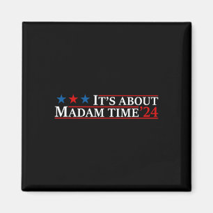 About Madam Time Harris 2024 Kamala Childless Cat  Magnet