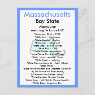 About Massachusetts Postcard