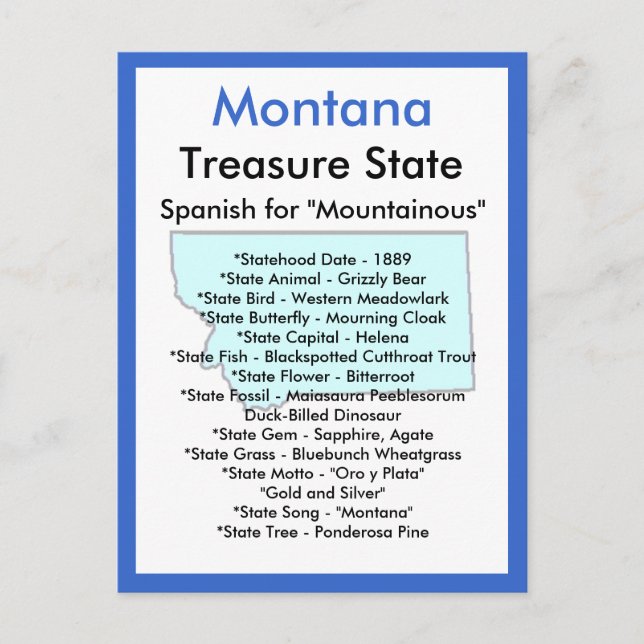 About Montana Postcard (Front)