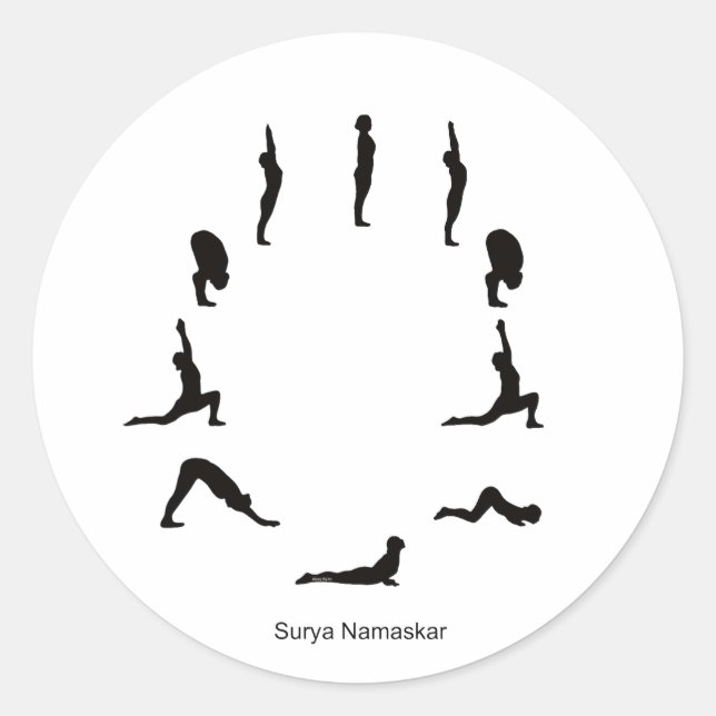 About stickers - Surya Namaskara (Front)