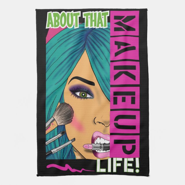 About That Makeup Life (kitchen towel) Tea Towel (Vertical)