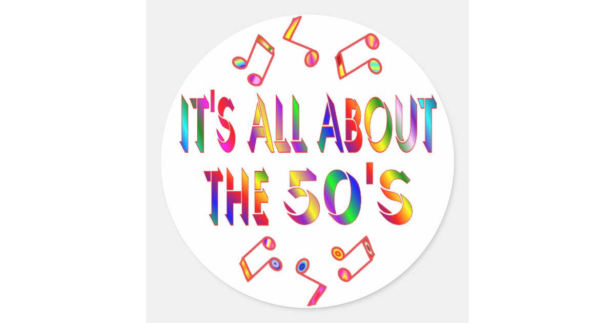 About the 50s classic round sticker | Zazzle.co.uk