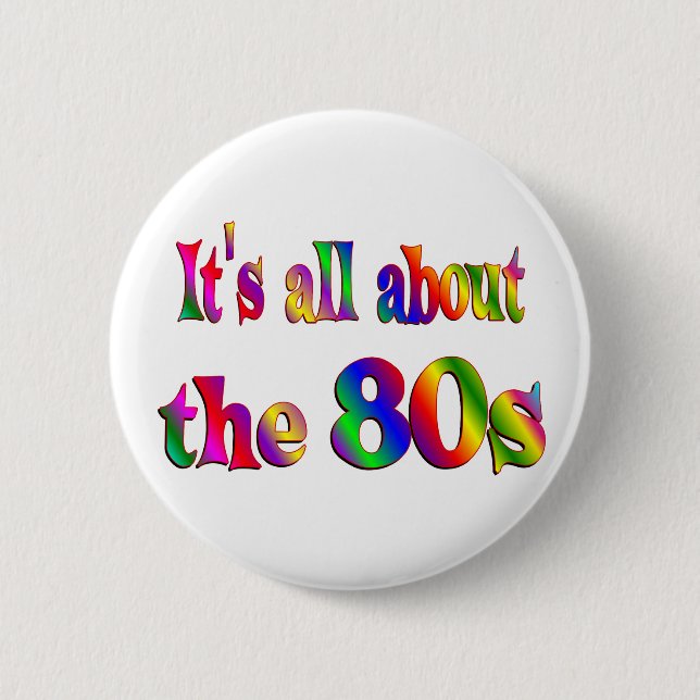 About the 80s 6 cm round badge (Front)