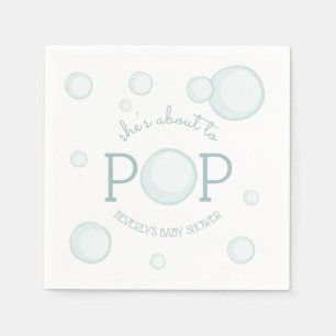 About to Pop Bubbles Baby Shower Napkin
