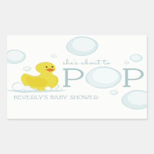 About to Pop Rubber Duck Baby Shower Sticker