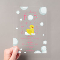 About To Pop Rubber Duck Bubbles Girl Baby Shower