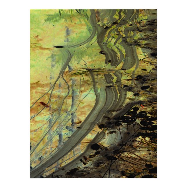 "Above a Beaver Dam I" Abstractly Enhanced Pond Photo Print (Front)