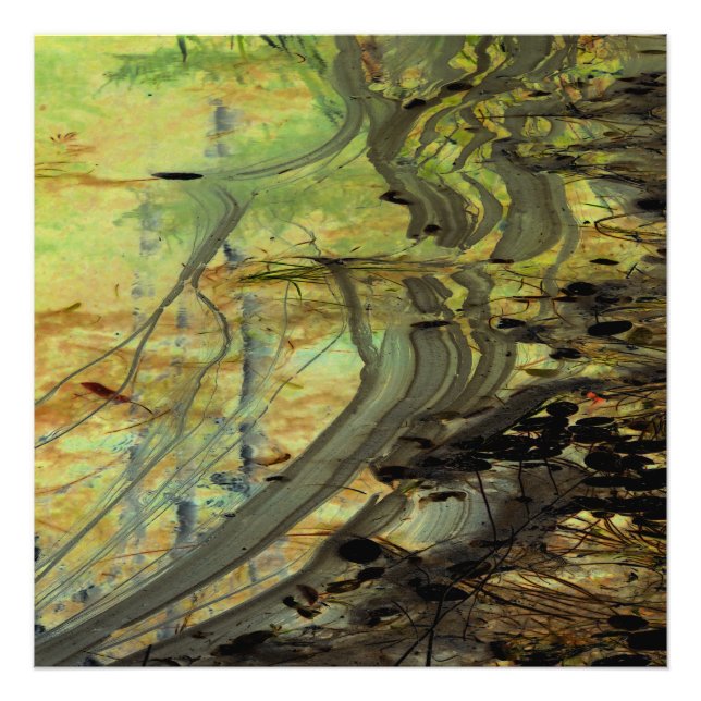 "Above a Beaver Dam II" Abstractly Enhanced Pond Photo Print (Front)