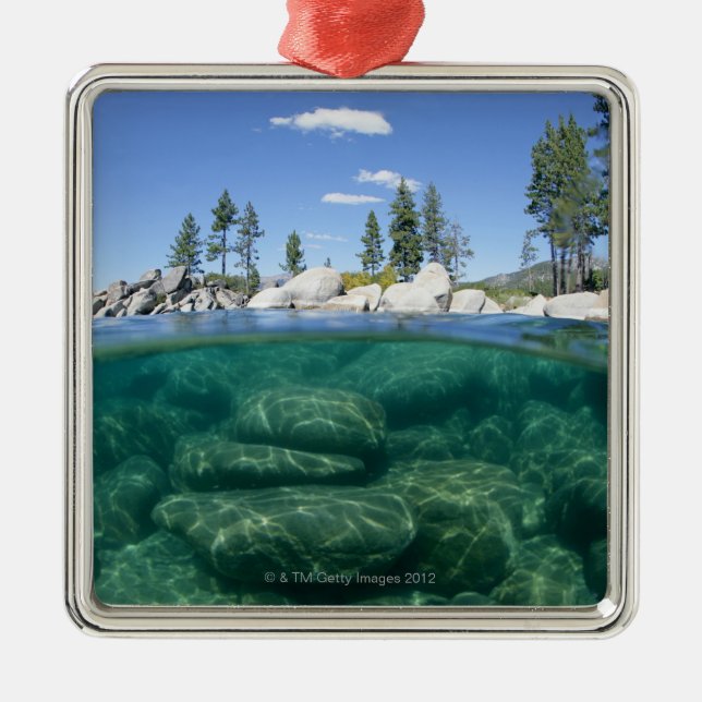 Above and below Lake Tahoe Metal Tree Decoration (Front)
