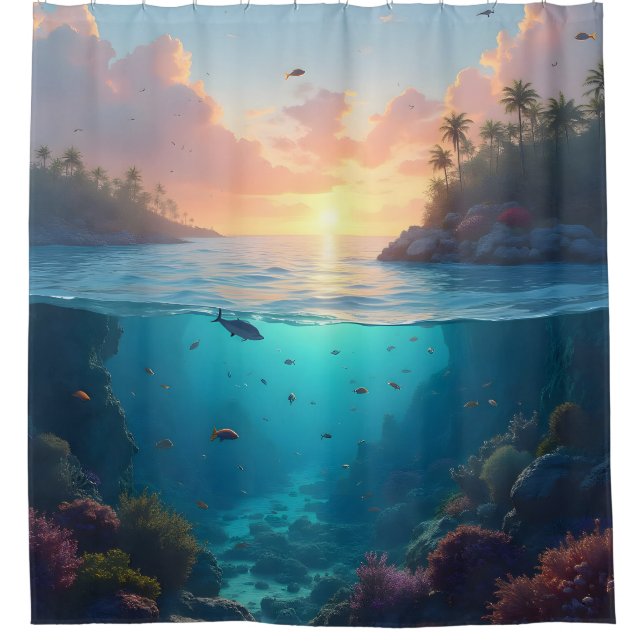 Above and below the gulf of america shower curtain (Front)